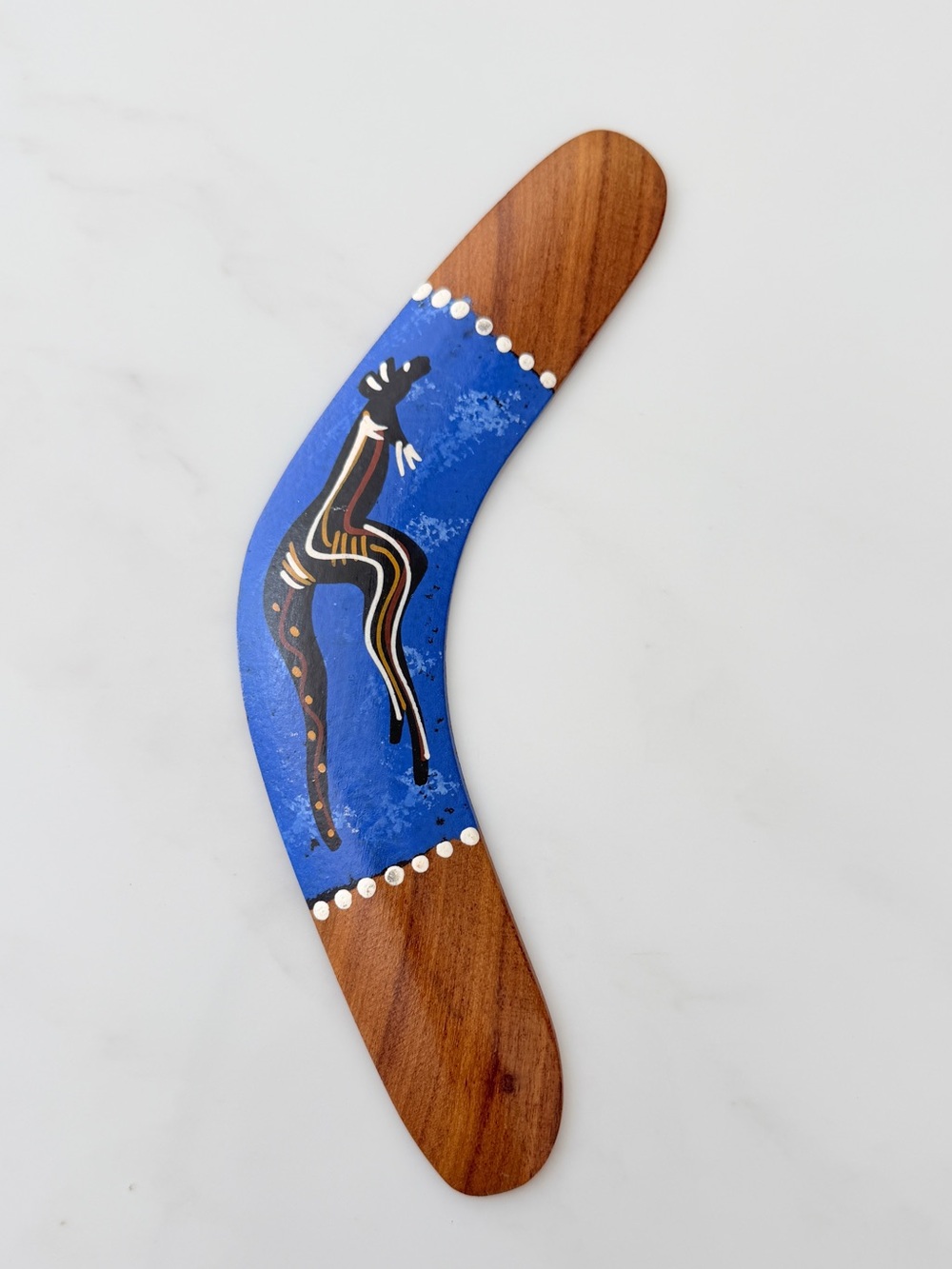 Murra Wolka returning Boomerang Australian Aboriginal kangaroo 8" handpaint New